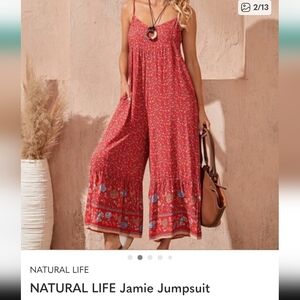 Natural Life Red Floral Jumpsuit